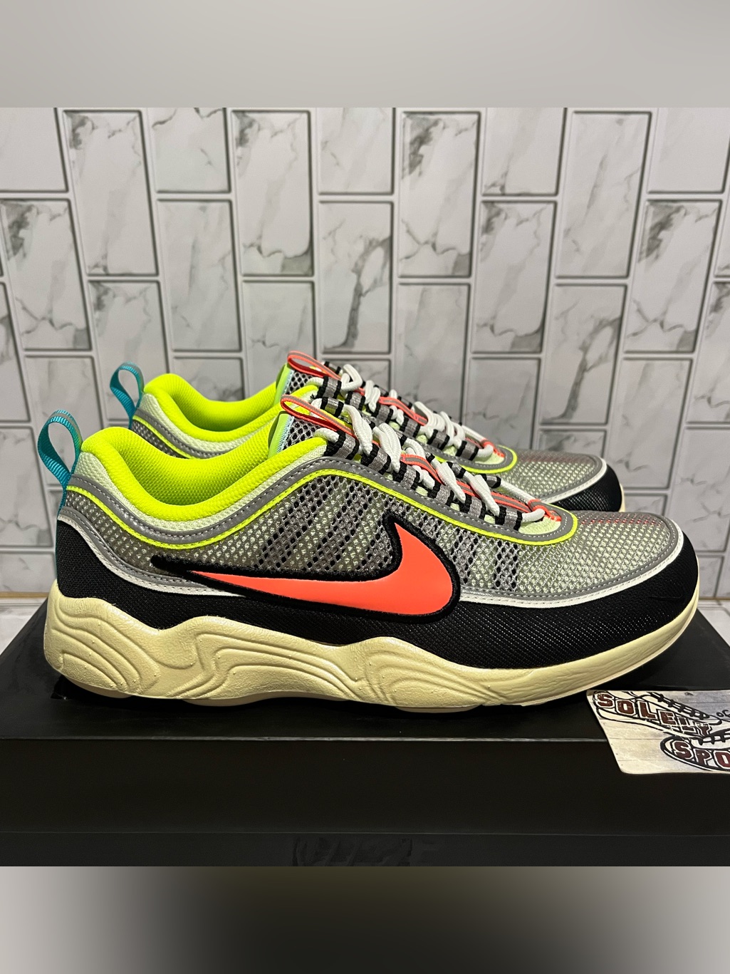 New Nike Air Zoom Spiridon Barely Volt Hot Punch Retro Running Shoes Trainer Men